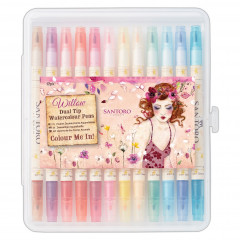 Colour Me In Watercolour Dual-Tip Pens - Santoro